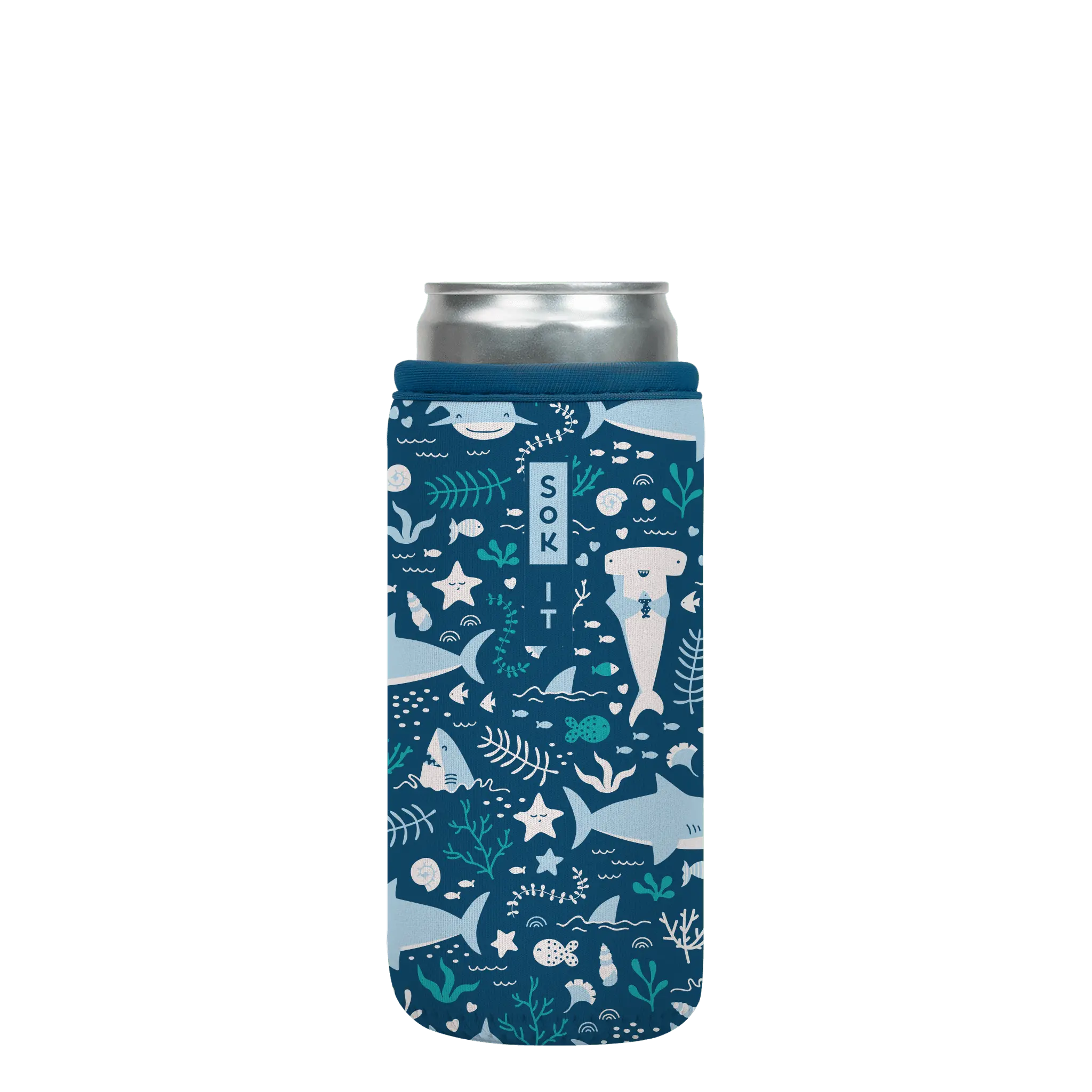 Sok-It CanSok - Happy Sharks 12oz-Slim-Can 12.99 CanSok-Sealife