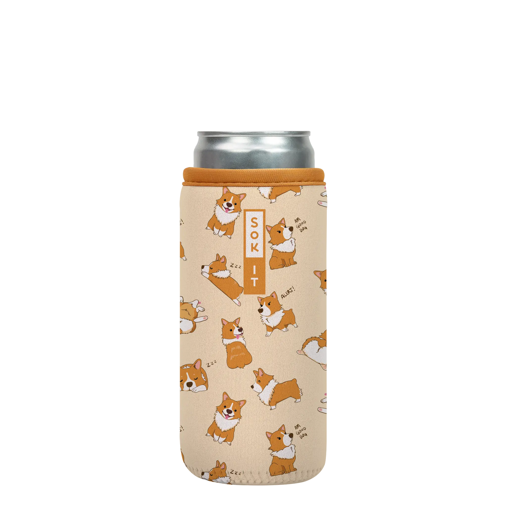 Sok-It CanSok - Too Corgi to Function 12oz Slim Can 13.99 CanSok-Evergreen
