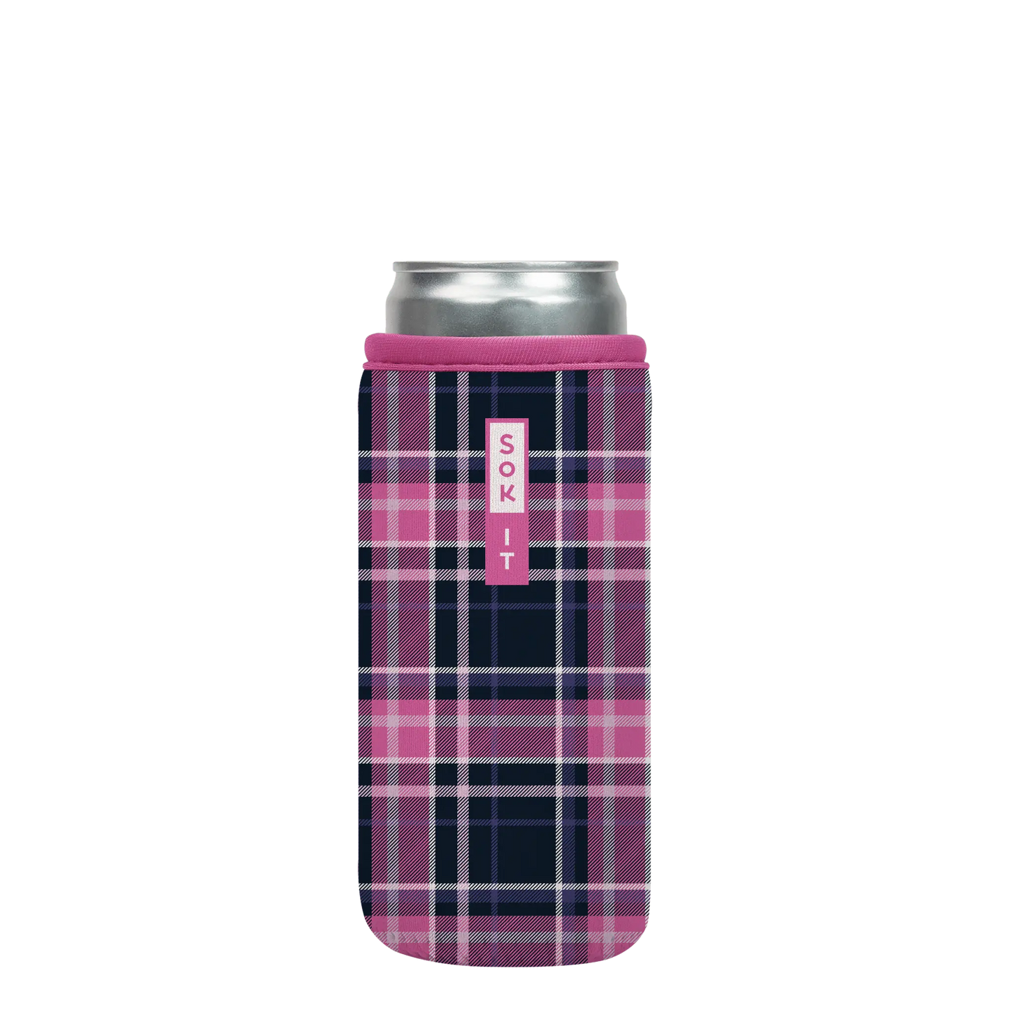 Sok-It CanSok - Berry Plaid 12oz-Slim-Can 12.99 CanSok-Plaids