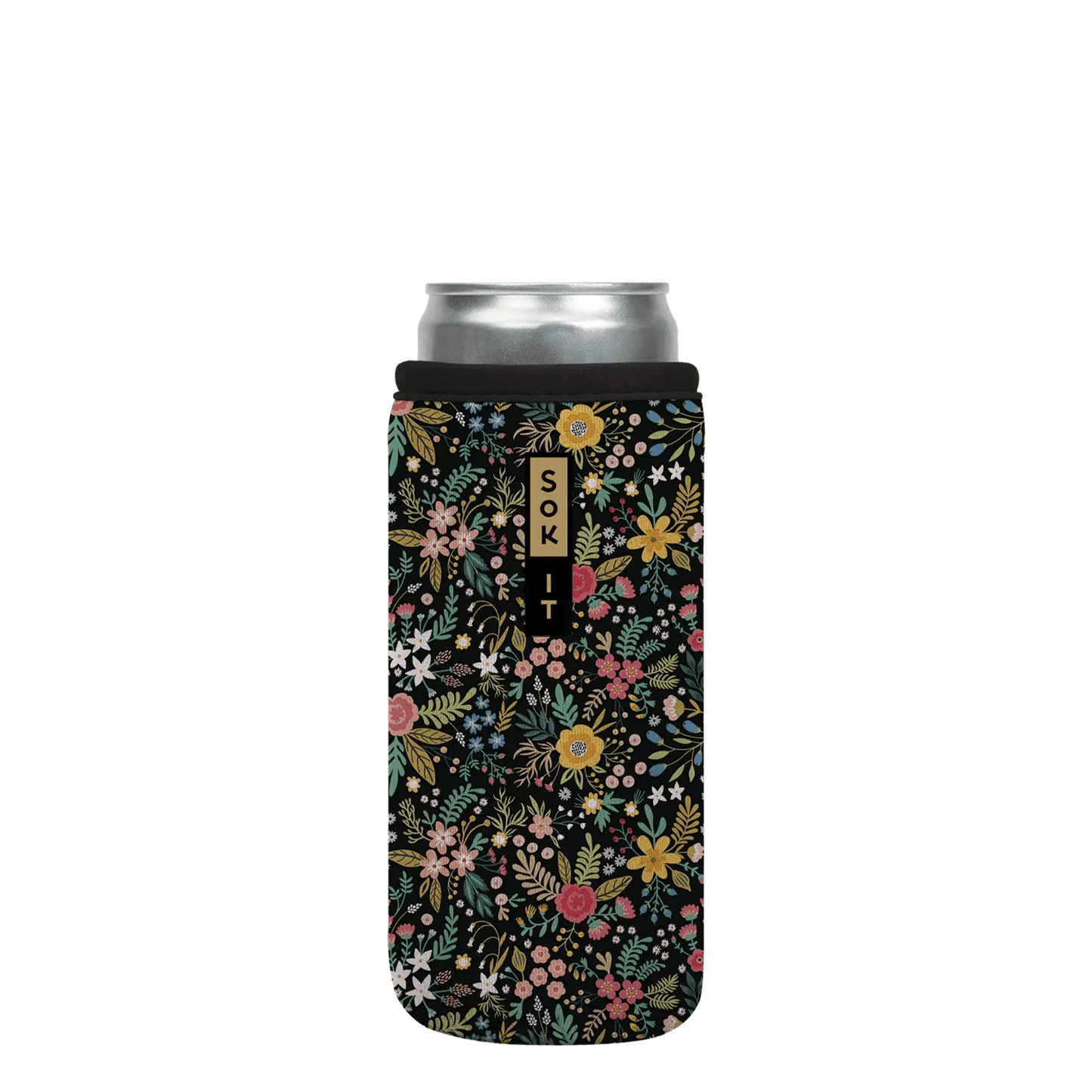 Sok-It CanSok - Black English Garden Picnic 12oz-Slim 12.99 CanSok-FW Floral