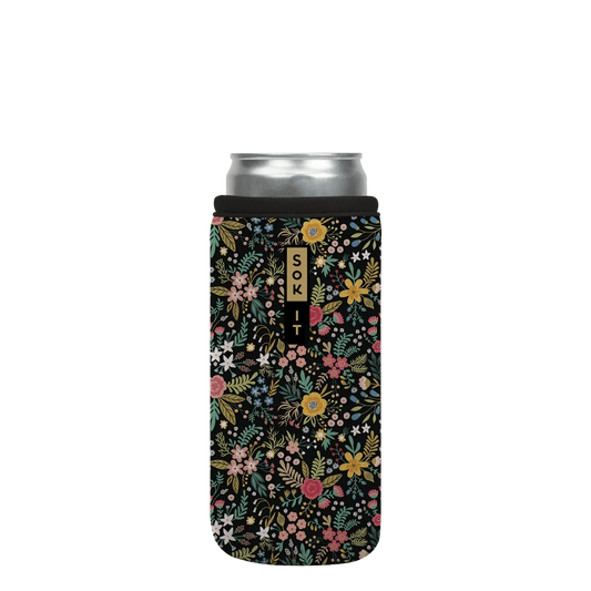 Sok-It CanSok - Black English Garden Picnic 12oz-Slim 12.99 CanSok-FW Floral