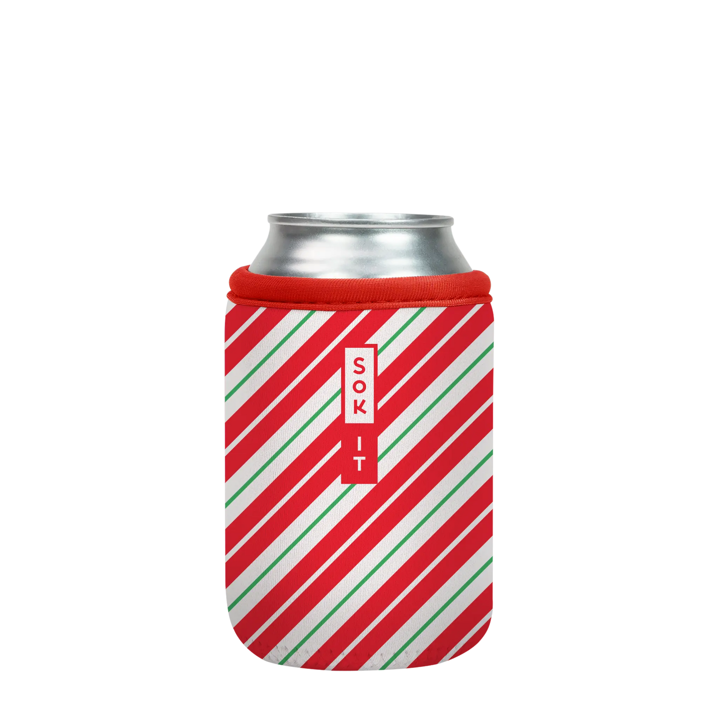 Sok-It CanSok - Candy Cane Stripes 12oz-Can 6.49 CanSok-Winter Holiday