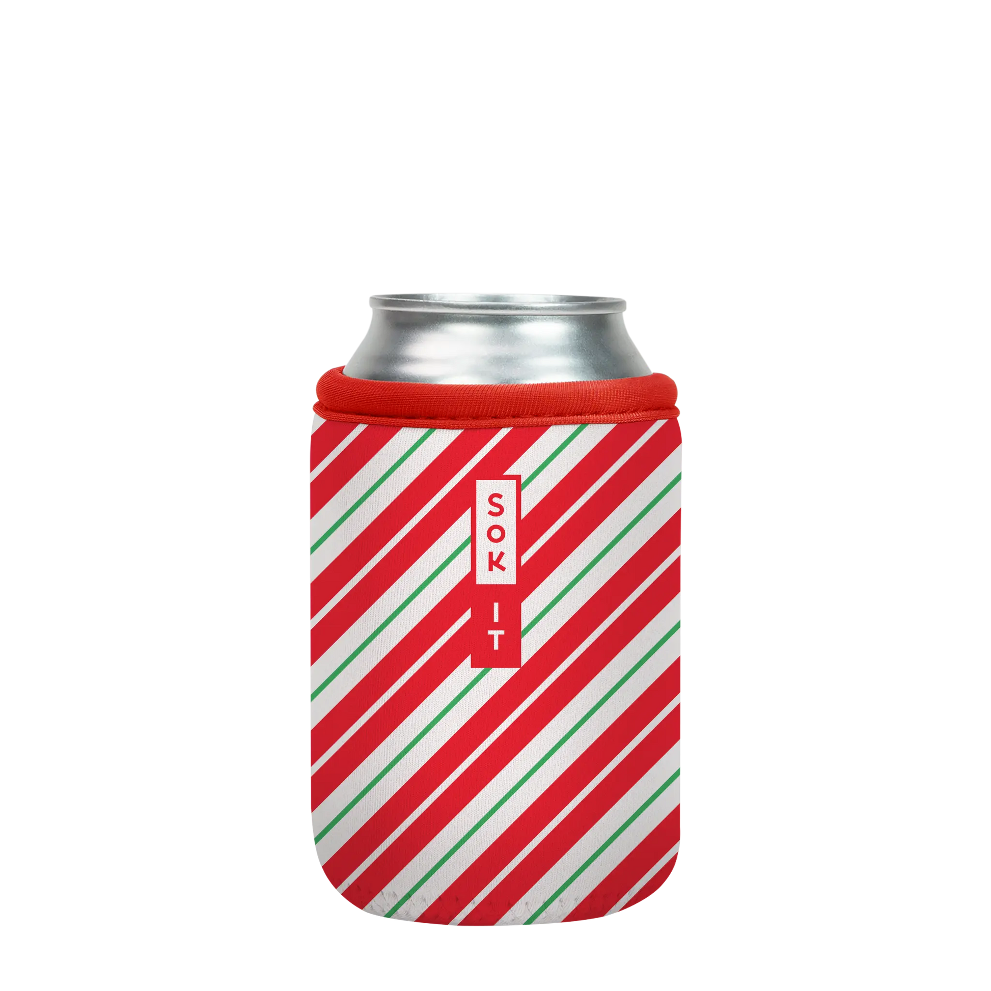 Sok-It CanSok - Candy Cane Stripes 12oz-Can 6.49 CanSok-Winter Holiday