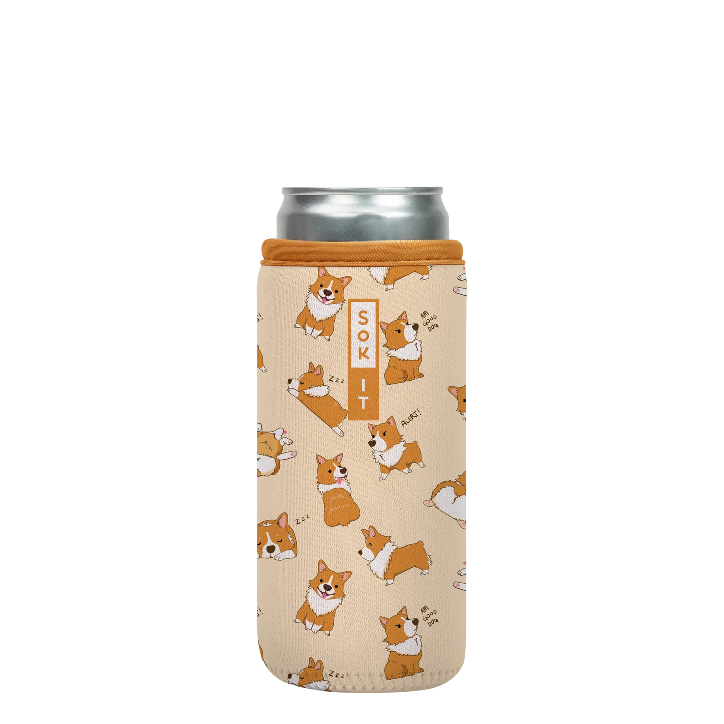 Sok-It CanSok - Too Corgi to Function 12oz Slim Can 13.99 CanSok-Evergreen
