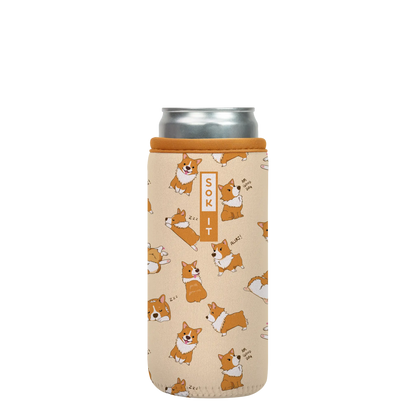Sok-It CanSok - Too Corgi to Function 12oz Slim Can 13.99 CanSok-Evergreen