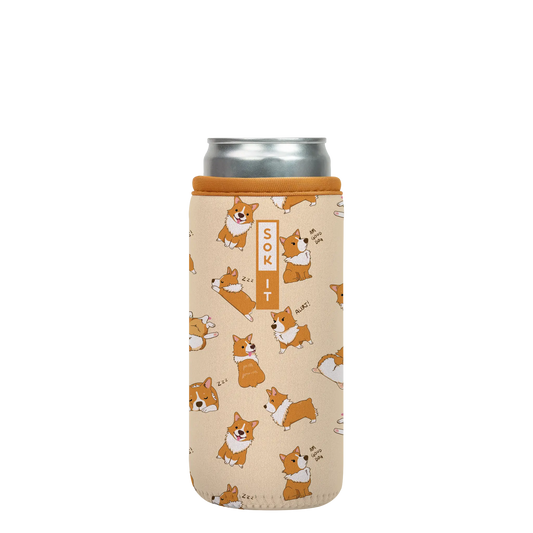 Sok-It CanSok - Too Corgi to Function 12oz Slim Can 13.99 CanSok-Evergreen