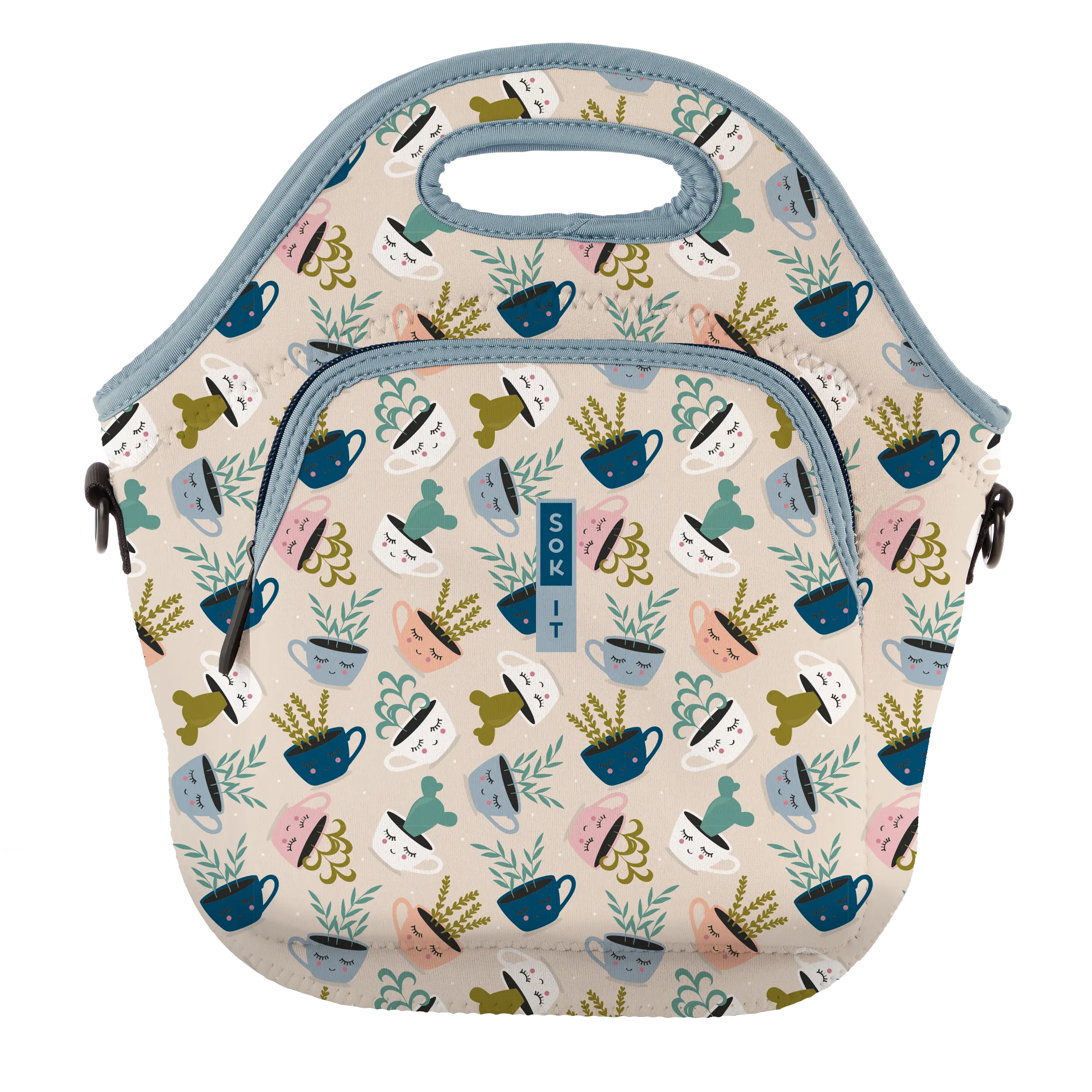 Sok-It LunchTote XL - Botanical Teacups  LunchTote-Evergreen